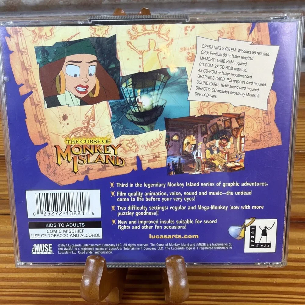 VINTAGE The Curse Of Monkey Island Lucas Arts PC CD-ROM 1997 Pirates MINTY!